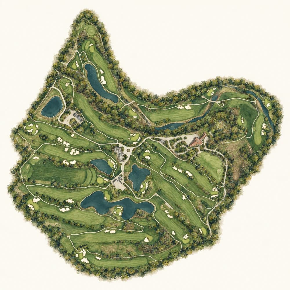 Glen Abbey, the full course watercolour artwork study